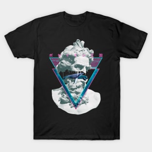 Vaporwave Poseiden Statue Bust Retro 80s King Of The Sea Art T-Shirt